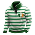 thumbnail image 1 of IWRICH Men's St. Patrick's Day Quarter Zip Sweatshirts Long Sleeve Pullover Tees Irish Shamrock Outfits 02-White XXXXL, 1 of 3