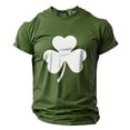 thumbnail image 1 of IWRICH Men's St. Patrick's Day Shamrock Printed T Shirts Crew Neck Short Sleeve Muscle Tees Casual Comfortable Breathable Basic Tops Army Green XXXL, 1 of 3