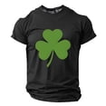 thumbnail image 1 of IWRICH Men's St. Patrick's Day Shamrock Printed T Shirts Crew Neck Short Sleeve Muscle Tees Casual Comfortable Breathable Basic Tops Black XXXL, 1 of 3