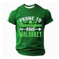 thumbnail image 1 of IWRICH Men's St. Patrick's Day Shirt Prone to Shenanigans and Malarkey Shirt St Patricks Day Tshirt Gifts for Men Green XL, 1 of 3