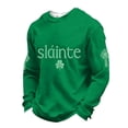 thumbnail image 1 of IWRICH Men's St. Patrick's Day T Shirt Waffle Crew Neck Sweatshirt Shamrock Long Sleeve Tees 06-Green XXL, 1 of 3
