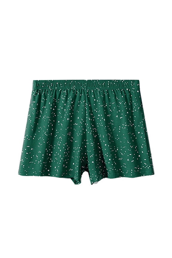 Men's Star Printed Pajama Bottoms Split Side Sleep Casual Boxer Shorts Green XL