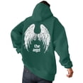 thumbnail image 1 of IWRICH Men's Streetwear Goth Hoodies Punk Hooded Sweatshirt Cross Graphic Pullover Tops with Pocket Dark Green XXXL, 1 of 4