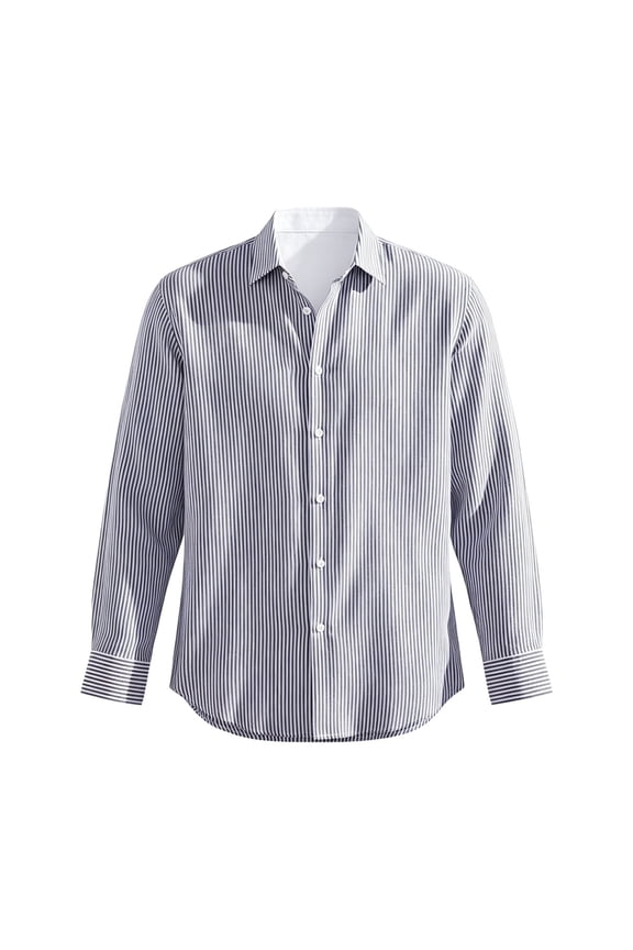 Men's Strip Shirt Long Sleeve Button down Shirt Long Sleeve Dress Shirts Regular-Fit Casual Shirt Blue M