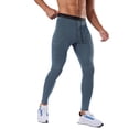thumbnail image 1 of IWRICH Men's Striped Tights Compression Pants Workout Running Gym Legging Pants BU2 L, 1 of 8