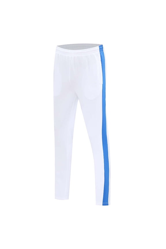 Men's Sweatpants Color Block Striped Side Active Straight Leg Joggers with Pockets Elastic High Waisted Athletic Pants Blue L