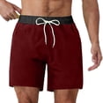 thumbnail image 1 of IWRICH Men's Swim Trunks Quick Dry Beach Shorts with Zipper Pockets and Mesh Liner Red XL, 1 of 8