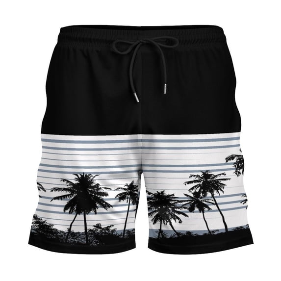 IWRICH Men's Swim Trunks Quick Dry Swimsuit Board Shorts Beach Pants Swimwear Bathing Suits with Pockets 18-Black S
