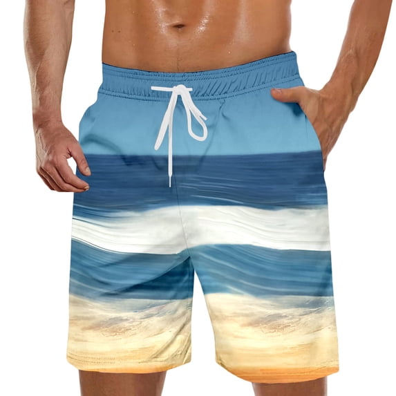 IWRICH Men's Swim Trunks Quick Dry Swimsuit Board Shorts Beach Pants Swimwear Bathing Suits with Pockets 20-Blue XL