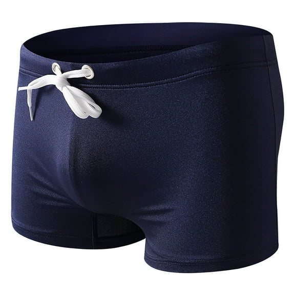 IWRICH Men's Swim Trunks Swimwear Bathing Suit Swim Brief Square Leg Board Short Blue S