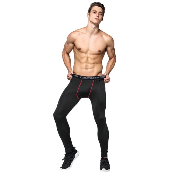 IWRICH Men's Tight Sportswear Gym Workout Running Leggings Camo Sports Workout Pants 04-Red XL