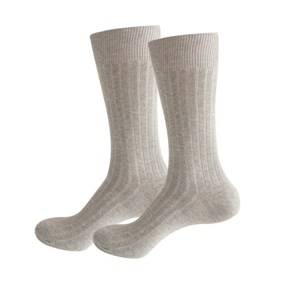 IWRICH Men's Traditional Mid Calf Tube Socks Knitted Bavarian Oktoberfest Socks 3-Light Gray