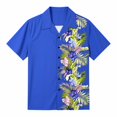 thumbnail image 1 of IWRICH Men's Tropical Floral Printed Shirts Plus Size Button down Summer T Shirts Camp Collared Casual Fashion Vacation Tops Blue XXXXL, 1 of 4