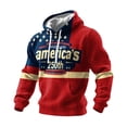 thumbnail image 1 of IWRICH Men's United States 250th Years Printed Casual Hoodies Waffle Patriotic USA Flag Plus Size Shirts 250 Anniversary Hooded Sweatshirts 03-Red XXL, 1 of 3