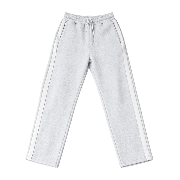 IWRICH Men's Wide Leg Baggy Pants Fashion Trendy Sweat Pants Elastic Waist Street Sweatpants with Pockets Light Gray XL
