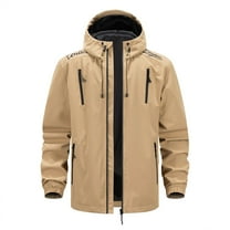 IWRICH Men's Winter Ski Jacket Waterproof Warm Snow Insulated Coat Lined Snowboard Hooded Raincoat Khaki XS