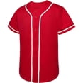 thumbnail image 1 of IWRICH Mens Baseball Jersey Shirt Button down Blank Softball Jersey Short Sleeve Hip Hop Active Hipster Shirts Red XL, 1 of 2