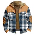 thumbnail image 1 of IWRICH Mens Zip up Hoodie Heavyweight Camo Hoodie Thick Lined Jacket Fall Fashion Coat Warm Winter Outwear 2-Blue M, 1 of 2