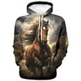 thumbnail image 1 of IWRICH Novelty Horse Print Hoodie Animal 3D Pattern Sweatshirt Hooded Pullover with Pocket XL, 1 of 3