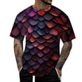 thumbnail image 1 of IWRICH Novelty Short Sleeve T Shirts for Men Crewneck Shirt Funny Fashion Fish Scale Tees Casual Printed Tops 06-Dark Purple L, 1 of 6