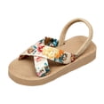thumbnail image 1 of IWRICH Platform Sandals for Women Summer Casual Bohemian Sandals Beach Vacations Open Toe Sandals with Elastic Ankle Straps Beige 7, 1 of 8