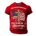 thumbnail image 1 of IWRICH Plus Size 250 Years T Shirts for Men Short Sleeve Crew Neck Tshirts Big and Tall Muscle Tees Red XS, 1 of 4