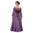 thumbnail image 1 of IWRICH Renaissance Outfits for Women off the Shoulder Corset Dress Halloween Medieval Sets, 1 of 4