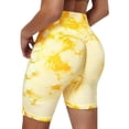 thumbnail image 1 of IWRICH Seamless Workout Shorts for Women High Waist Gym Scrunch Tie Dye Short Booty Lifting Yoga Shorts Yellow XL, 1 of 4