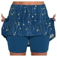 thumbnail image 1 of IWRICH Skorts for Women Plus Size Skort Casual Athletic Golf Tennis Short Skirts High Waist Summer Fitness Workout Activewear 01-Blue S, 1 of 7