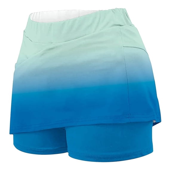 IWRICH Skorts for Women Skort Casual Athletic Golf Tennis Short Skirts High Waist Summer Fitness Workout Activewear 14-Blue XXXL
