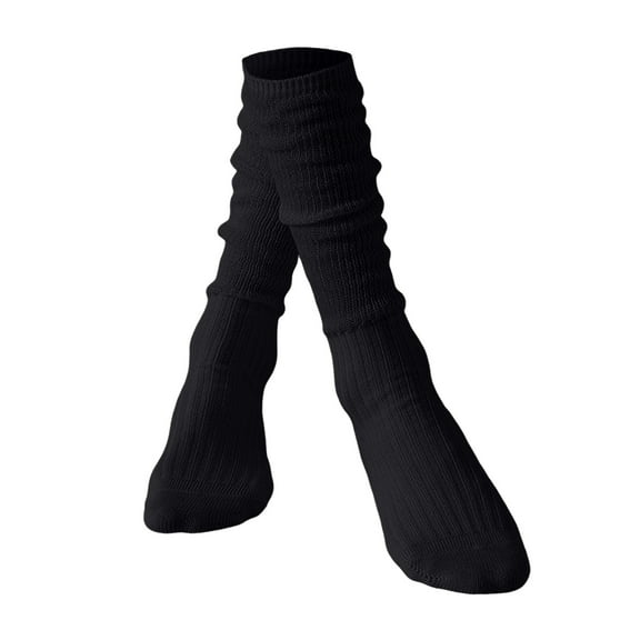 IWRICH Slouch Socks for Women Winter Wool Socks Cable Knit Knee High Boot Socks Scrunch Socks Black