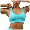 thumbnail image 1 of IWRICH Sports Bras for Women Athletic High Support Plus Size Sports Bra Workout Running Tops Light Blue S, 1 of 8