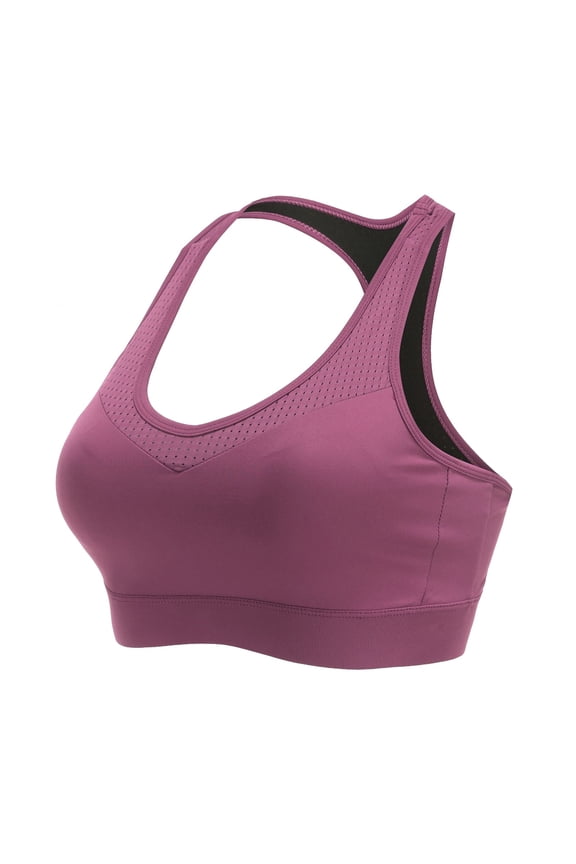Sports Bras for Women High Support Moulded Cup High Impact Bras Racerback Workout Running Yoga Bra Purple XXL