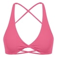 thumbnail image 1 of IWRICH Sports Bras for Women Open Back Workout Gym Bra Padded Medium Impact Yoga Tops with Adjustable Back Straps Hot Pink L, 1 of 4