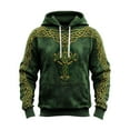 thumbnail image 1 of IWRICH St. Patrick's Day Hoodies for Men Clover Graphic Pullover Tees Irish American Flag Shamrock Casual Hooded Sweatshirt 16-Dark Green S, 1 of 3