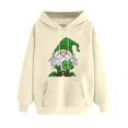 thumbnail image 1 of IWRICH St. Patrick's Day Hoodies for Women Plaid Graphic Oversized Hoodies Xmas Holiday Sweater with Pocket Beige XXL, 1 of 3