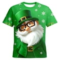 thumbnail image 1 of IWRICH St Patrick's Day T Shirt for Men Short Sleeve 3D Graphic Funny Irish Clover Tees Shamrock Festival Party Tops 05-Green XXXL, 1 of 3