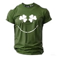 thumbnail image 1 of IWRICH St. Patrick's Day T Shirts for Men Short Sleeve Crew Neck Clover Printed Tops Casual Plus Size Slim Fit Tops Army Green XL, 1 of 3