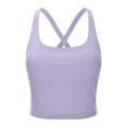 thumbnail image 1 of IWRICH Strappy Yoga Sports Bras for Women Padded Criss-Cross Back Tank Tops Purple M, 1 of 8