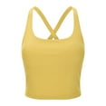thumbnail image 1 of IWRICH Strappy Yoga Sports Bras for Women Padded Criss-Cross Back Tank Tops Yellow S, 1 of 8