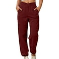 thumbnail image 1 of IWRICH Sweatpants Women Baggy Cross High Waisted Petite Sweat Pants with Pockets Lined Joggers Loose Jogger Pants XL, 1 of 7