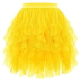 thumbnail image 1 of IWRICH Tulle Skirts for Women High Waist Elastic Midi Skirt A-Line Irregular Layered Mesh Tutu Skirts Yellow XL, 1 of 2