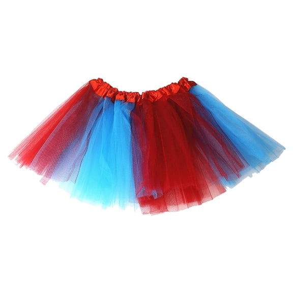 IWRICH Tutu Skirt Elastic Short Tulle Rainbow Tutu Dress for Woman Girls 80's Colorful Outfits Brick Red M
