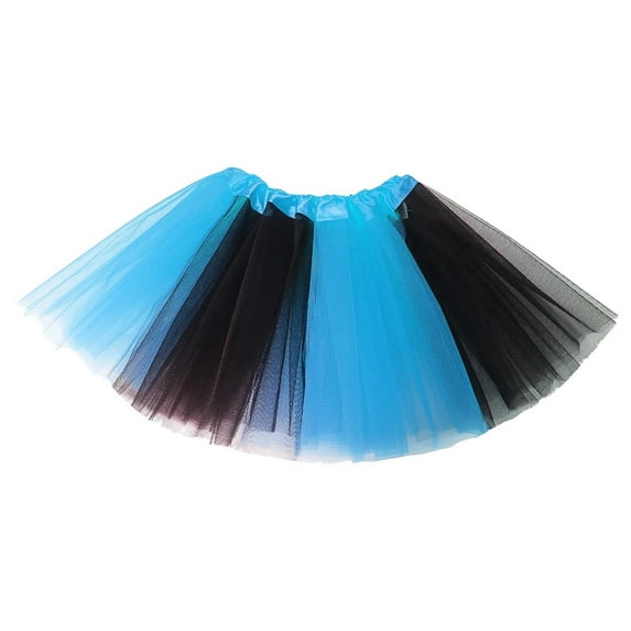 IWRICH Tutu Skirt Elastic Short Tulle Rainbow Tutu Dress for Woman Girls 80's Colorful Outfits Sky Blue S