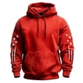 thumbnail image 1 of IWRICH USA Flag Graphic Hoodies for Men Western Pullover Sweatshirts Crewneck Big and Tall Fashion Tops Red S, 1 of 3