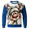 thumbnail image 1 of IWRICH Christmas Sweatshirt for Men Funny Printed Crewneck T Shirt Long Sleeve Outdoor Holiday Pullover Winter Tops Blue XL, 1 of 4