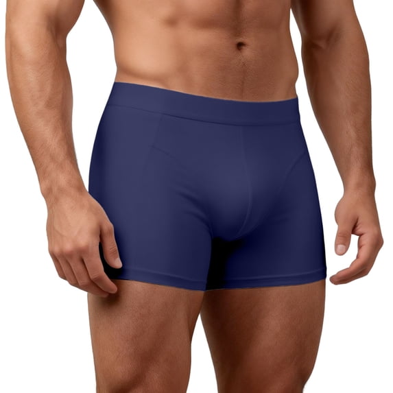 IWRICH Underwear for Men Lightweight Breathable Boxer Brief Casual Daliy Wear Underpants Dark Blue L