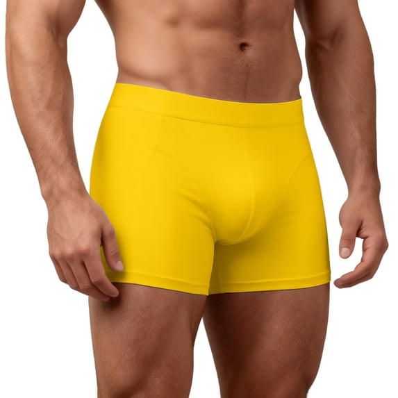 IWRICH Underwear for Men Lightweight Breathable Boxer Brief Casual Daliy Wear Underpants Yellow XL