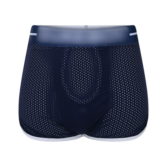 IWRICH Underwear for Men Mesh Loose Boxer Briefs Ice Silk Enhancing Pouch Shorts BU1 L