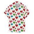 thumbnail image 1 of IWRICH Valentines Day Dress Shirts for Men Stylish Casual Lapel Short Sleeve Love Heart Print Button down Vacation Tops 07-Beige M, 1 of 3